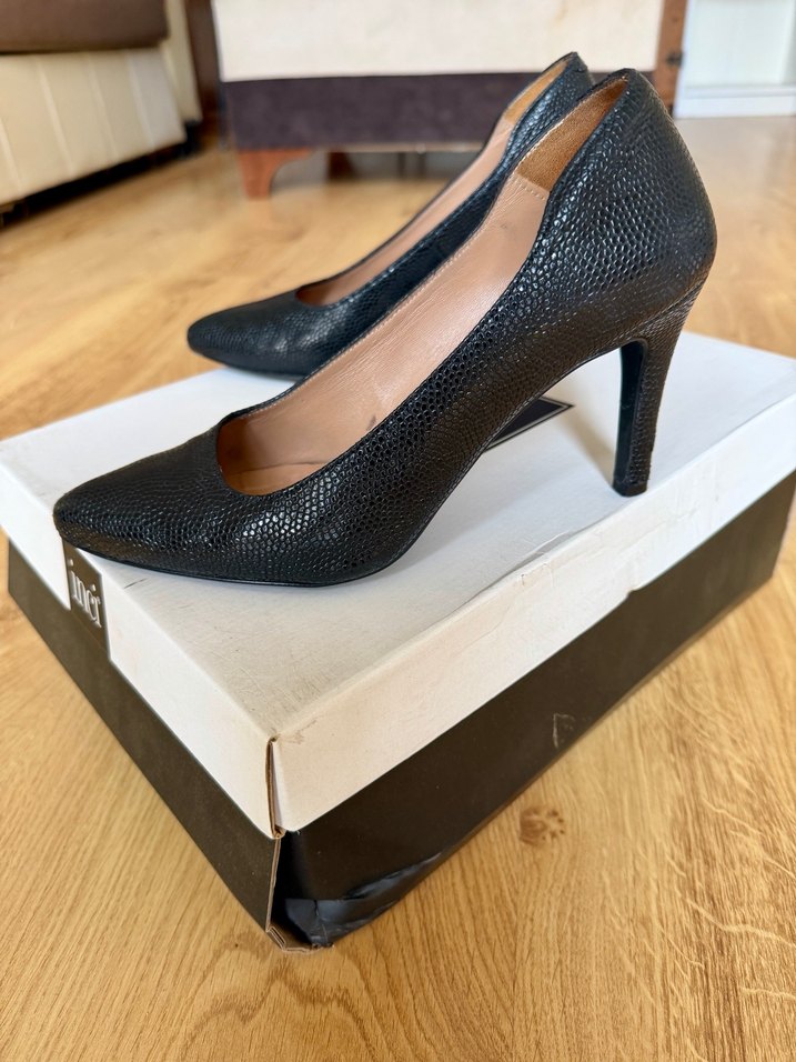 İnci Marka Siyah Orijinal Desenli Stiletto - Görsel 4