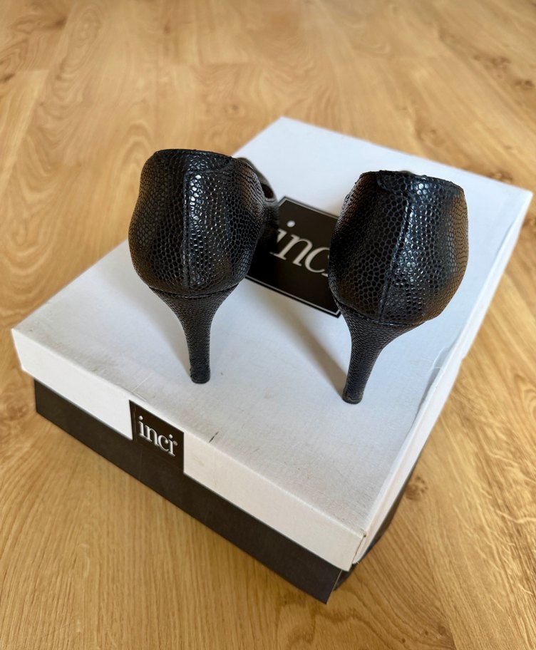 İnci Marka Siyah Orijinal Desenli Stiletto - Görsel 3