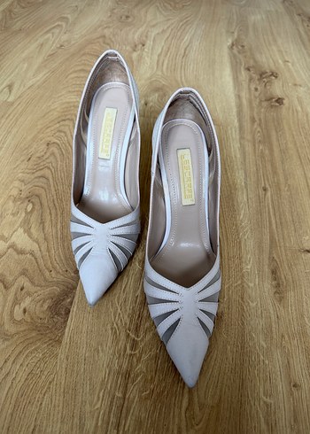 LESCARPE SİYAH STİLETTO ZEBRA TOPUKLU AYAKKABI - Görsel 7