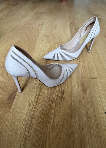 LESCARPE SİYAH STİLETTO ZEBRA TOPUKLU AYAKKABI - Görsel 4