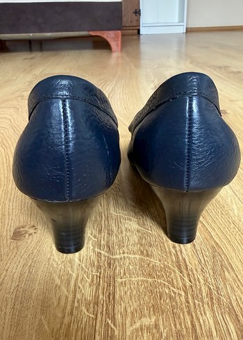 AERESOL ORTOPEDİK TOPUKLU LACİVERT DERİ AYAKKABI - Görsel 2