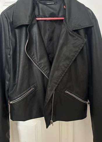 Siyah Deri Kadın Ceket - Görsel 3