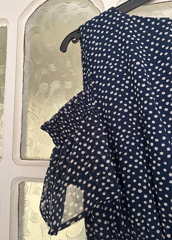 Lacivert Desenli Uzun Bohem Elbise - Görsel 6