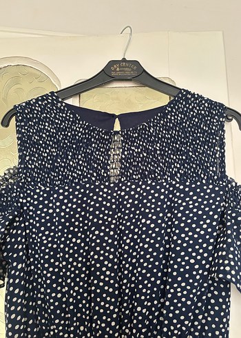 Lacivert Desenli Uzun Bohem Elbise - Görsel 3