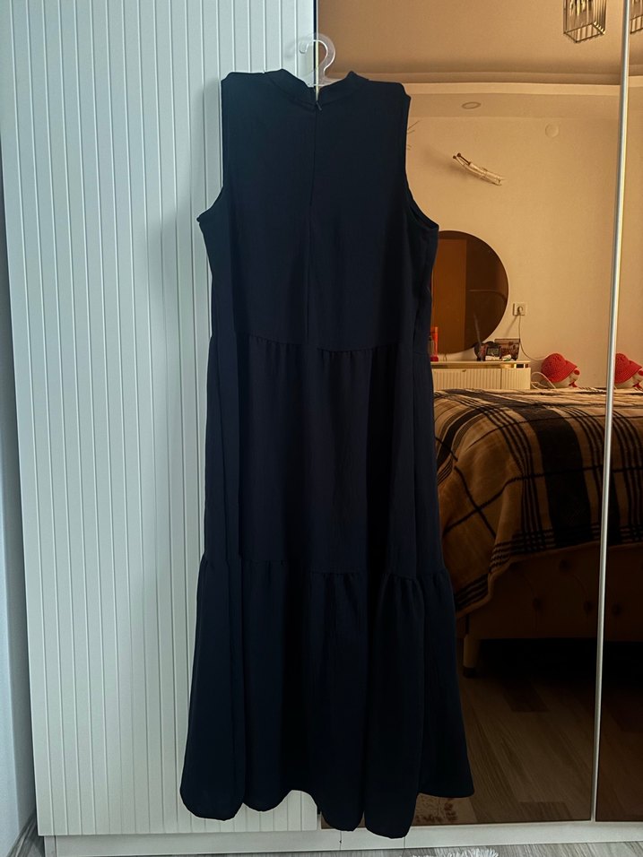 Siyah Salaş Uzun Kadın Elbise - Görsel 5