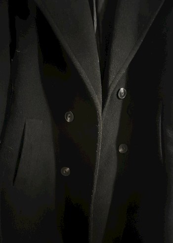 Siyah Çift Düğmeli Kaban - Görsel 2