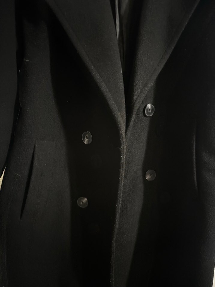 Siyah Çift Düğmeli Kaban - Görsel 2