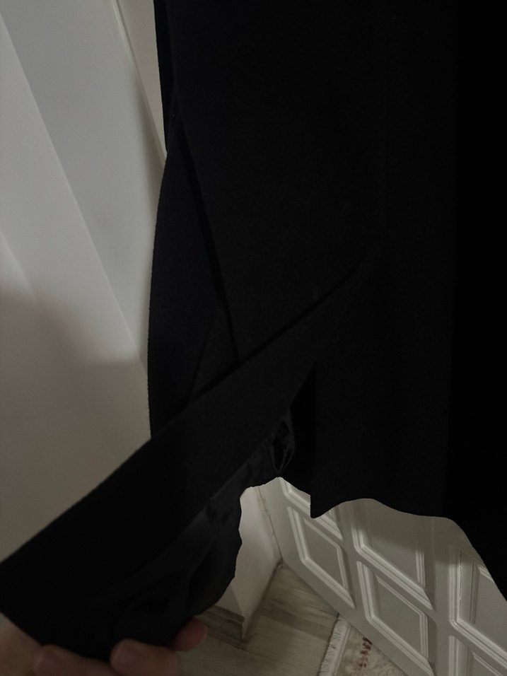 Siyah Çift Düğmeli Kaban - Görsel 5