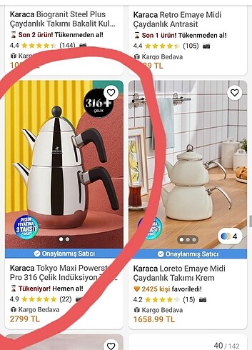 Beden gri Renk Karaca çaydanlık takimi