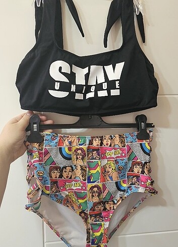 Suwen pop art alt üst takım bikini