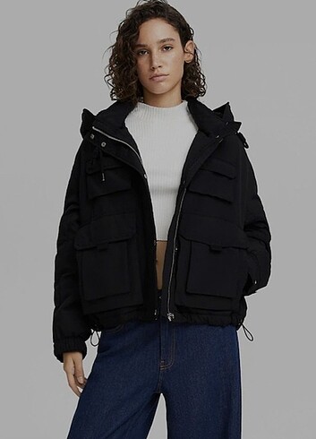Bershka siyah mont