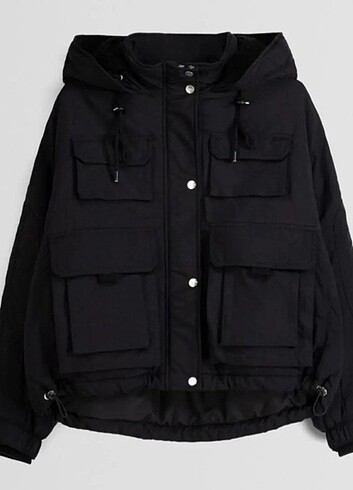l Beden siyah Renk Bershka siyah mont