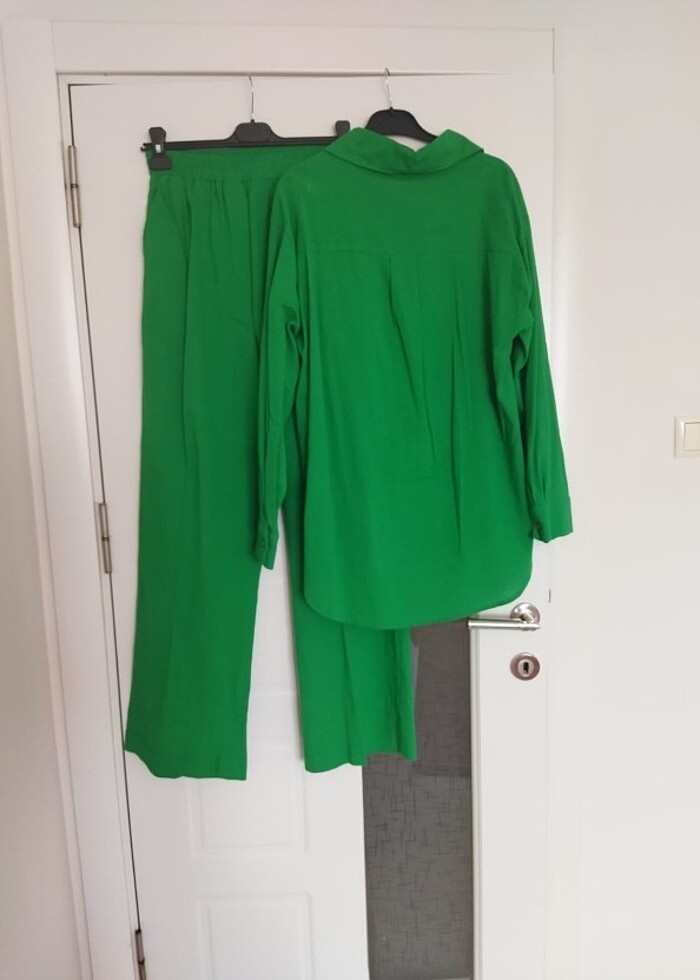 Yeşil keten takım - Görsel 3