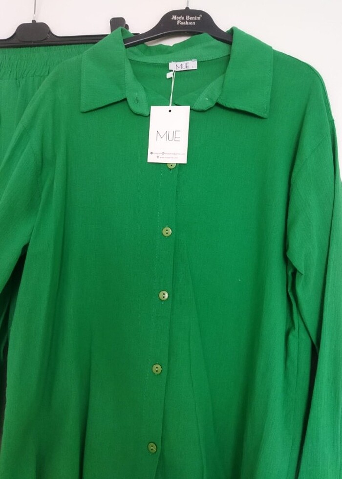 Yeşil keten takım - Görsel 5