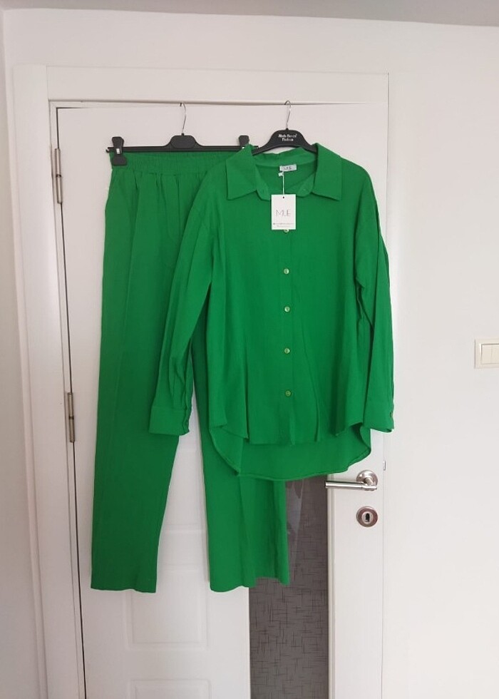 Yeşil keten takım - Görsel 2