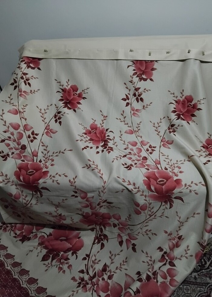 Eskinin çiçekli perdesi kullanılmış 2 adet  - Görsel 3