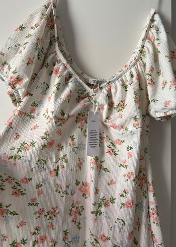 V Yaka Çiçekli Midi Bohem Elbise - Görsel 5