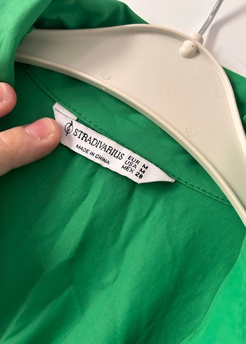 Düğmeli Yeşil Midi Keten Elbise - Görsel 3