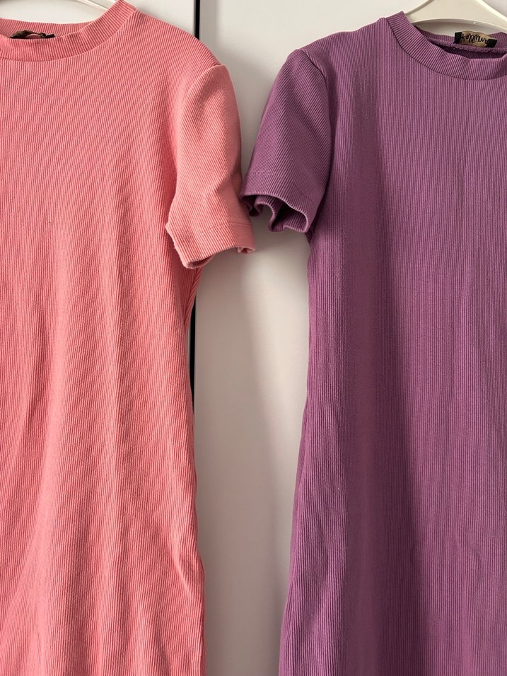 Mor Kısa Kollu Uzun Elbise - Görsel 3