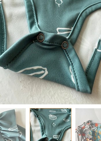 Kız Çocuk Turkuaz Kabuk Desenli Mayo Seti - Görsel 3