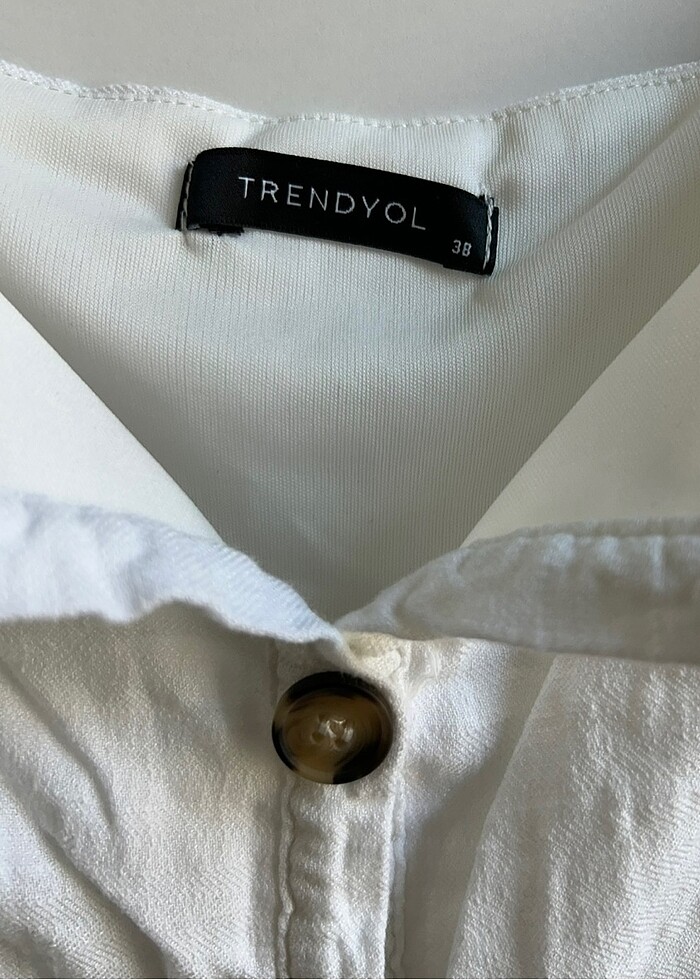 Ekru Kuşaklı Kemerli Elbise - Görsel 4