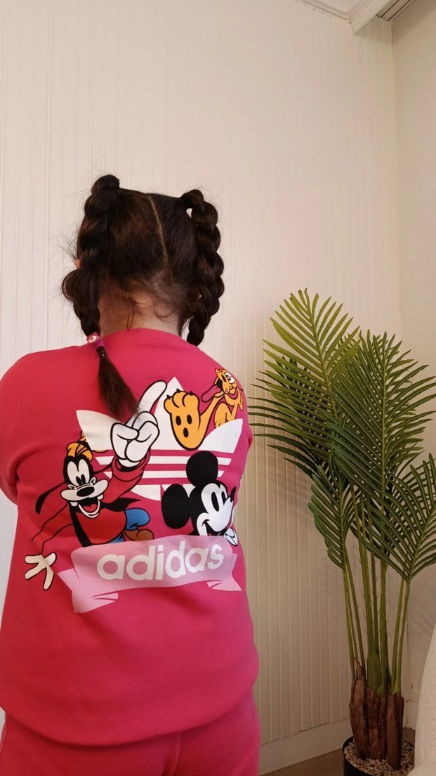 Pembe Çizgili Kız Çocuk Eşofman Takımı - Görsel 3