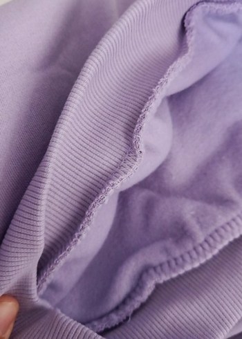 Lila Nakışlı Kız Sweatshirt ve Eşofman Takımı - Görsel 2