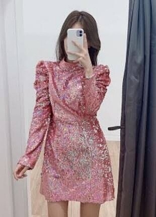 Zara payetli elbise