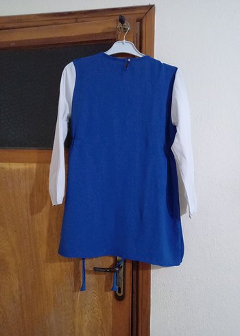 40 Beden mavi Renk Mavi Keten Mini Kolsuz Tunik