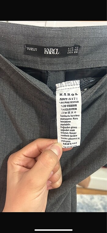 xs Beden gri Renk Karol pantolon
