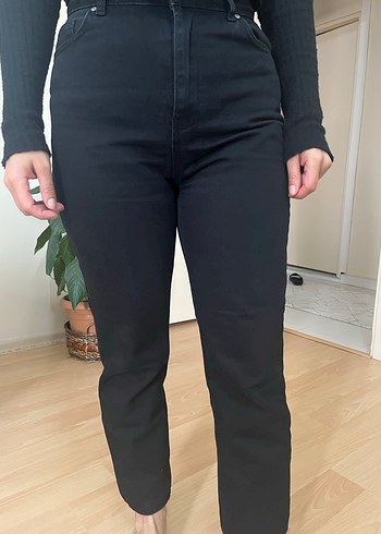 Siyah Midi Kadın Jean Pantolon