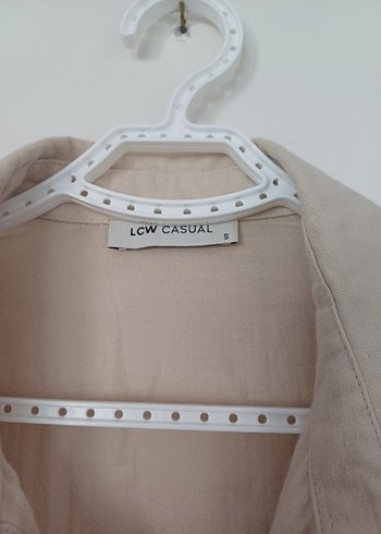LC Waikiki Bej Keten Düğmeli Unisex Gömlek