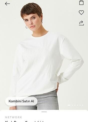 xl Beden beyaz Renk Network Sweatshirt