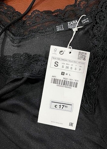 l Beden siyah Renk Zara Askılı Bluz