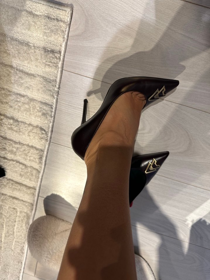 Academia Acı Kahverengi Deri Stiletto - Görsel 3