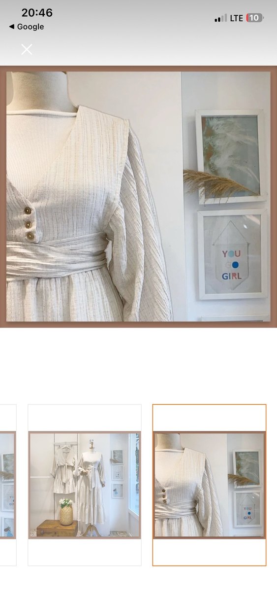 Balon kol etekli Keten takım - Görsel 3