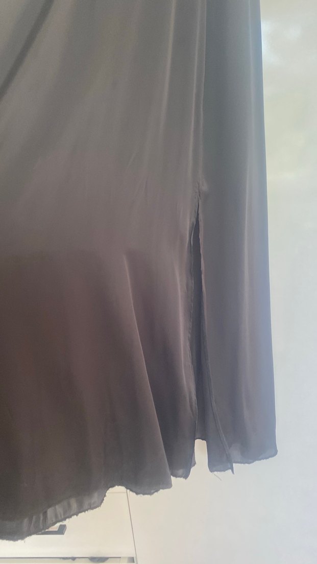 Siyah Pileli Uzun Kadın Elbise - Görsel 2