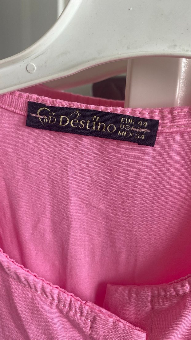 Pembe Midi Uzun Kollu Keten Gömlek - Görsel 2