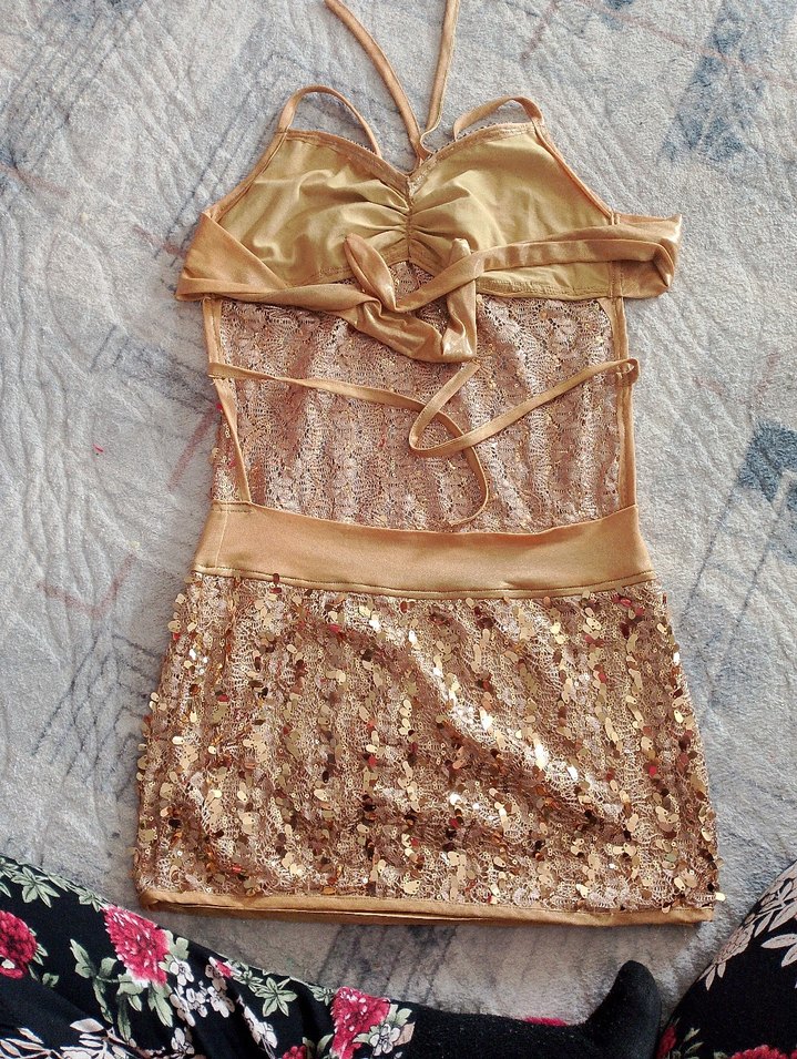 Payet İşlemeli Straplez Mini Elbise - Görsel 2