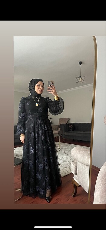 Tesettür temiz kullanılmış abiye elbise