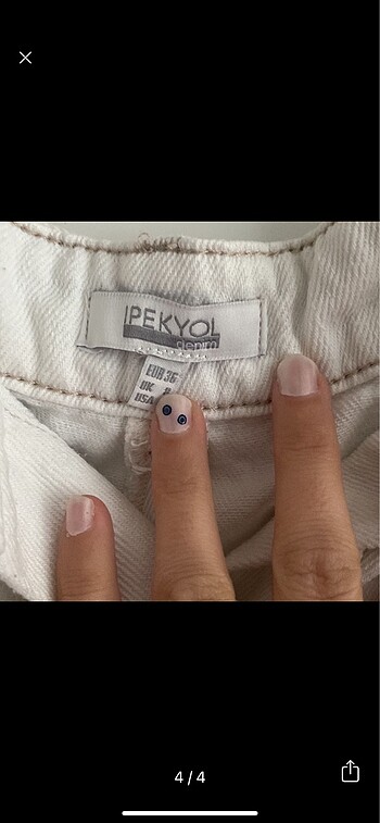 s Beden beyaz Renk İpekyol denim beyaz kot etek