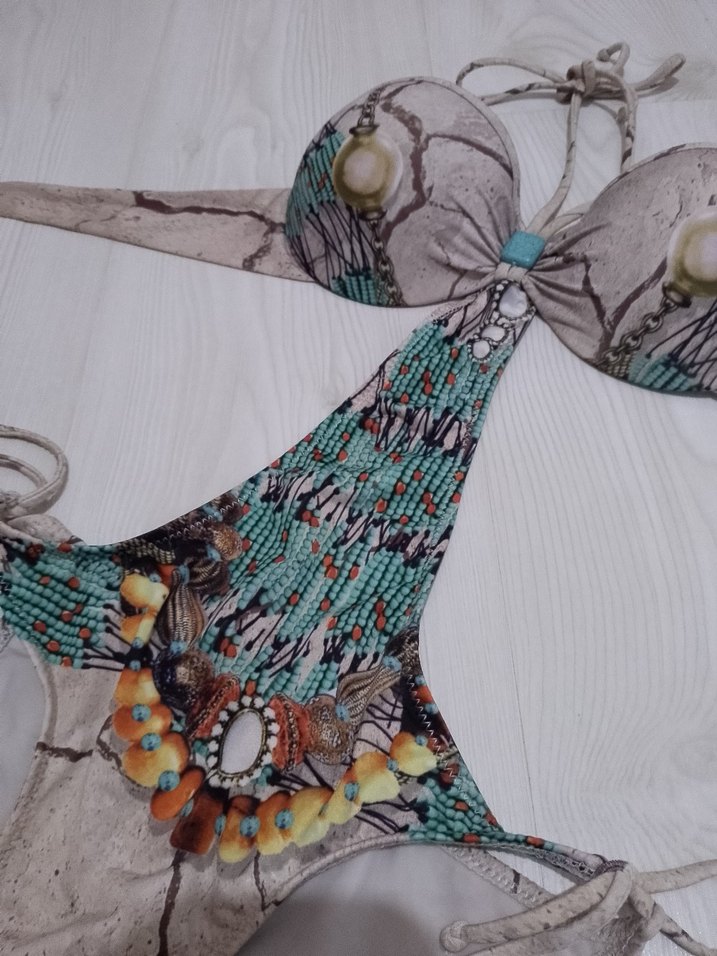 Bohem Turkuaz Bikini - Görsel 2