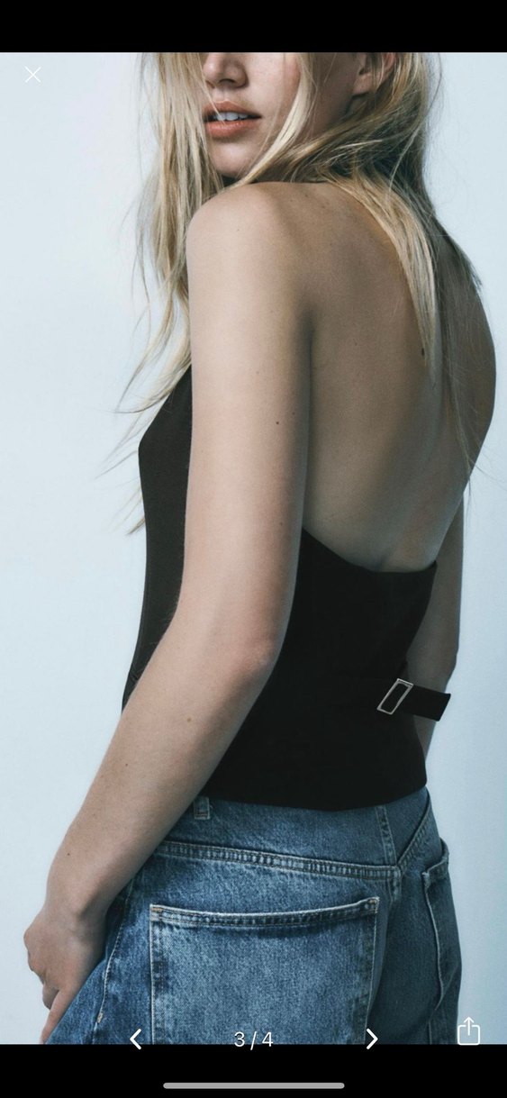 ZARA DÜGMELI HALTER YAKA YELEK - Görsel 3