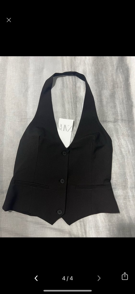 ZARA DÜGMELI HALTER YAKA YELEK - Görsel 4