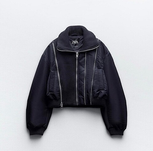 ZARA FERMUARLI KONTRAST BOMBER CEKET