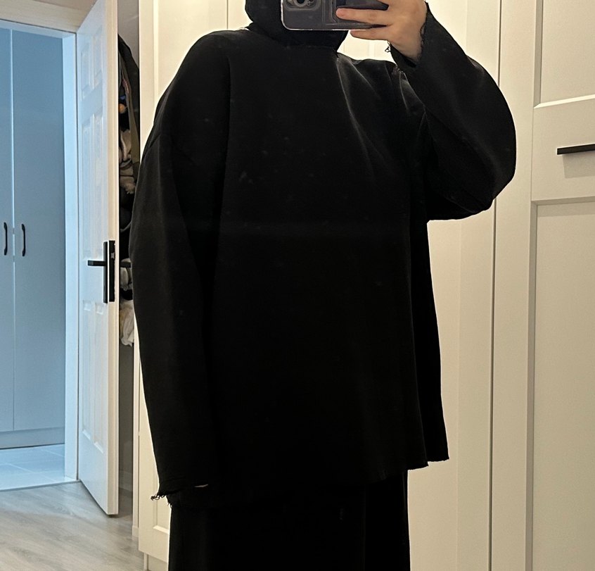 Siyah Salaş Kadın Sweatshirt - Görsel 3