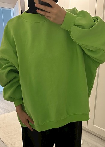Yeşil Oversize Kadın Sweatshirt - Görsel 4