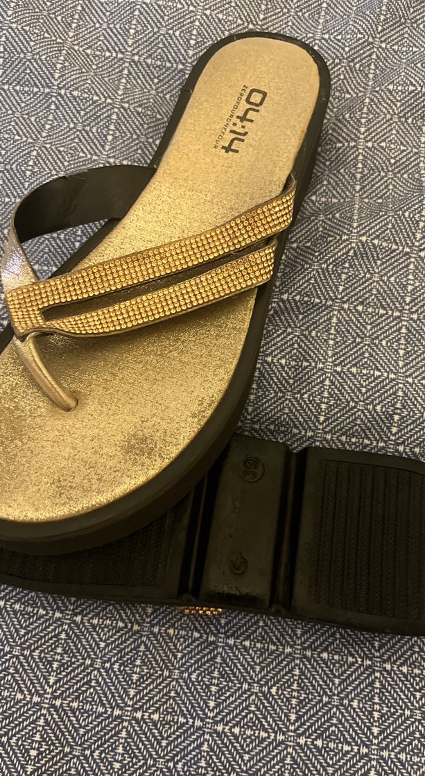 Altın Rengi Dolgu Topuklu Kadın Terlik - Görsel 5