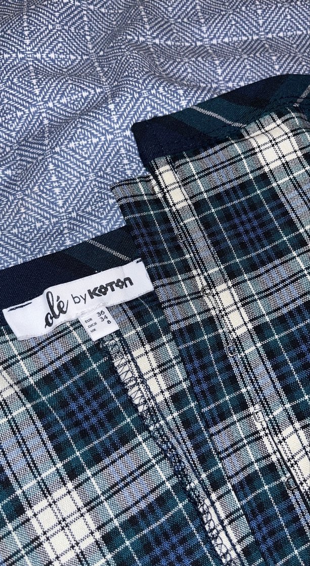 Koyu Çok Renkli Kareli straplez üst - Görsel 3