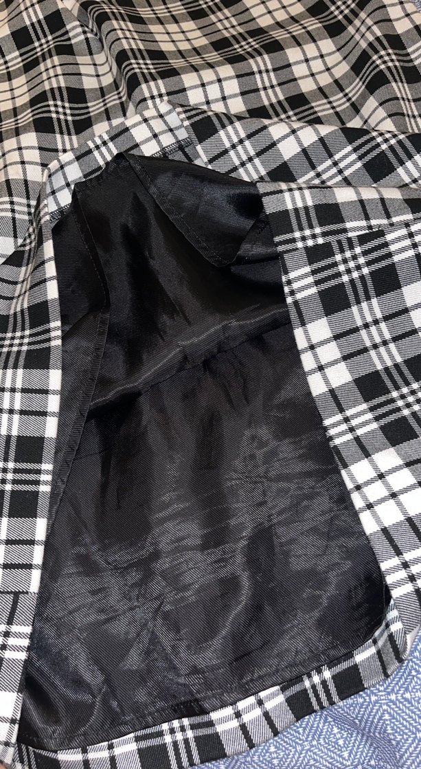 Siyah beyaz Ekoseli elbise - Görsel 5